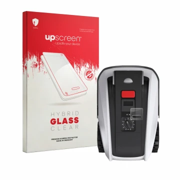 Front side of a product packaging with the brand logo upscreen. Next to it is the device Ecovacs Goat O800 RTK shown with the 