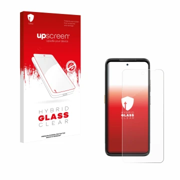 Front side of a product packaging with the brand logo upscreen. Next to it is the device Ulefone Armor 23 Ultra shown with the