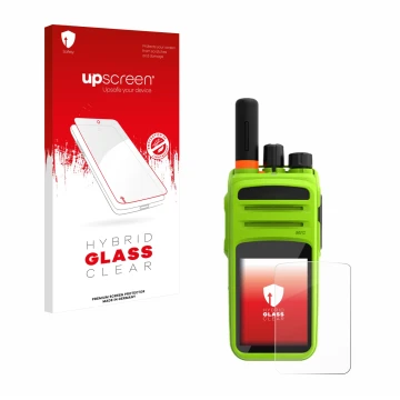 Front side of a product packaging with the brand logo upscreen. Next to it is the device Talkpod N58 Plus shown with the corre