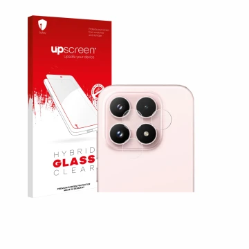 Front side of a product packaging with the brand logo upscreen. Next to it is the device Xiaomi 17 (ONLY Camera Lens) shown wi