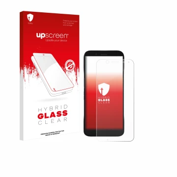 Front side of a product packaging with the brand logo upscreen. Next to it is the device Datalogic Memor 17 HC shown with the 