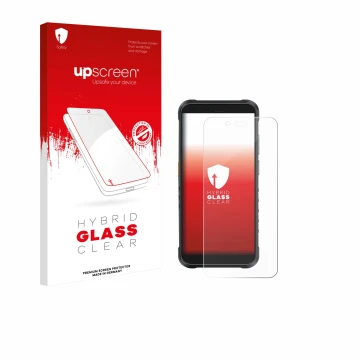Front side of a product packaging with the brand logo upscreen. Next to it is the device Ulefone RugKing shown with the corres