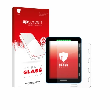 Front side of a product packaging with the brand logo upscreen. Next to it is the device Vakaros Atlas 2 / Edge shown with the