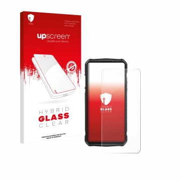Front side of a product packaging with the brand logo upscreen. Next to it is the device Ulefone 29 pro shown with the corresp
