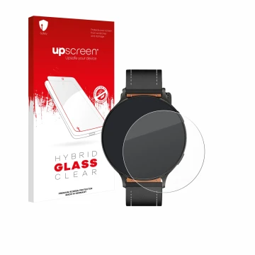Front side of a product packaging with the brand logo upscreen. Next to it is the device Pireware Nano Smartwatch shown with t