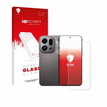 Front side of a product packaging with the brand logo upscreen. Next to it is the device Oppo Find X9 (Front+Camera) shown wit