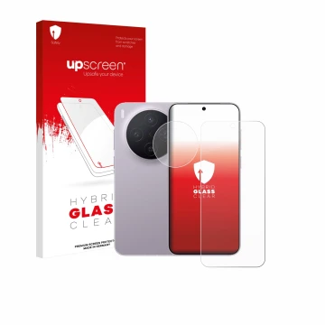 Front side of a product packaging with the brand logo upscreen. Next to it is the device Vivo X300 Pro (Front+Camera) shown wi