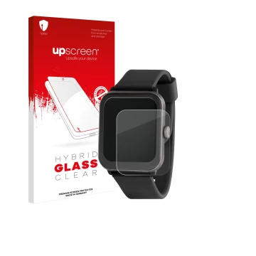 Front side of a product packaging with the brand logo upscreen. Next to it is the device Sector Smartwatch S-08 shown with the