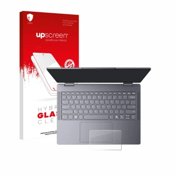 Front side of a product packaging with the brand logo upscreen. Next to it is the device Lenovo IdeaPad 5 2-in-1 14
