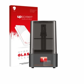 Front side of a product packaging with the brand logo upscreen. Next to it is the device Anycubic Photon Mono 4 shown with the