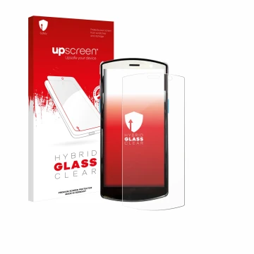 Front side of a product packaging with the brand logo upscreen. Next to it is the device Unitech EA510 shown with the correspo