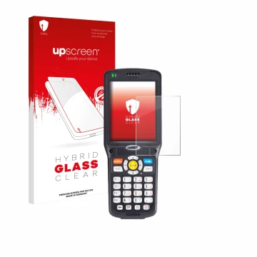 Front side of a product packaging with the brand logo upscreen. Next to it is the device Unitech HT510 shown with the correspo