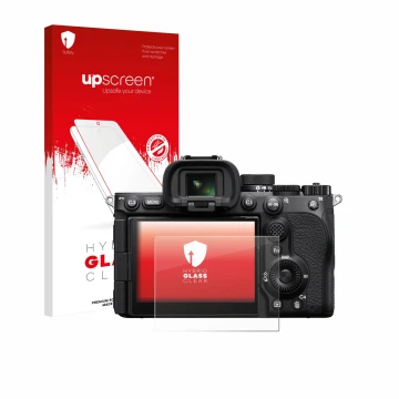 Front side of a product packaging with the brand logo upscreen. Next to it is the device Sony Alpha 7 V (ILCE-7M5) shown with 