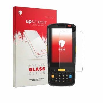 Front side of a product packaging with the brand logo upscreen. Next to it is the device Newland MT65 Beluga V shown with the 