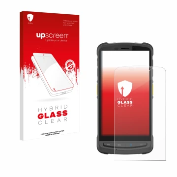 Front side of a product packaging with the brand logo upscreen. Next to it is the device Newland MT9055 Orca III shown with th