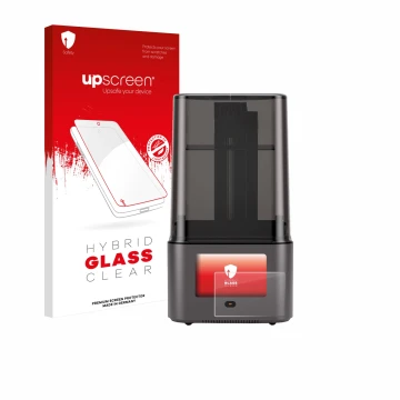 Front side of a product packaging with the brand logo upscreen. Next to it is the device Anycubic Photon Mono 4 Ultra shown wi