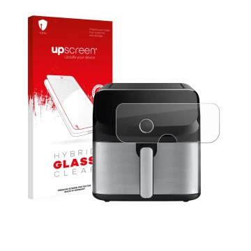 Front side of a product packaging with the brand logo upscreen. Next to it is the device Tefal Easy Fry Mega shown with the co