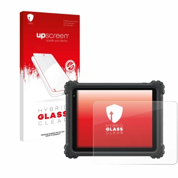 Front side of a product packaging with the brand logo upscreen. Next to it is the device Autel MaxiCOM Ultra Lite shown with t