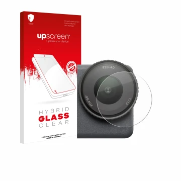Front side of a product packaging with the brand logo upscreen. Next to it is the device DJI Osmo Action 6 (Lens) shown with t