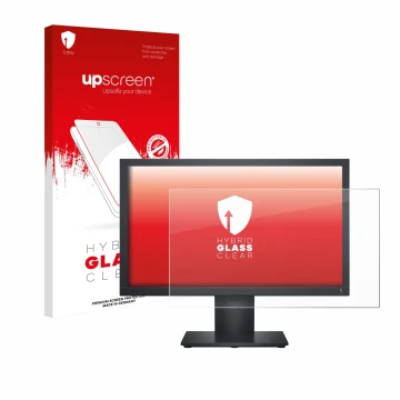 Front side of a product packaging with the brand logo upscreen. Next to it is the device Dell E1920H shown with the correspond