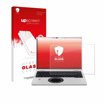 Front side of a product packaging with the brand logo upscreen. Next to it is the device Panasonic CF-FV3 shown with the corre