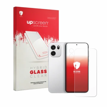 Front side of a product packaging with the brand logo upscreen. Next to it is the device OnePlus Turbo 6V (Front+Camera) shown