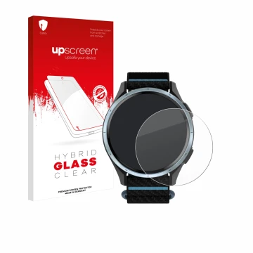Front side of a product packaging with the brand logo upscreen. Next to it is the device Garmin Approach J1 shown with the cor