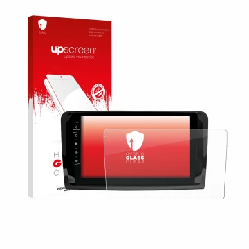 Front side of a product packaging with the brand logo upscreen. Next to it is the device Dynavin D9-DF432 9