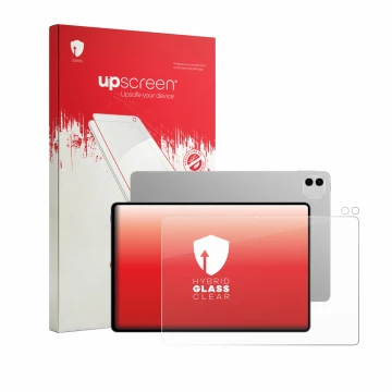 Front side of a product packaging with the brand logo upscreen. Next to it is the device Honor Magicpad 4 12.3
