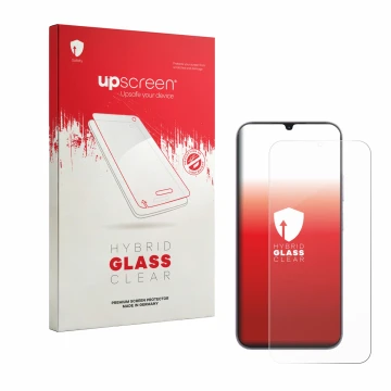 Front side of a product packaging with the brand logo upscreen. Next to it is the device realme C100i shown with the correspon