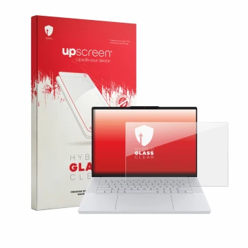 Front side of a product packaging with the brand logo upscreen. Next to it is the device Lenovo Googlebook 15 shown with the c