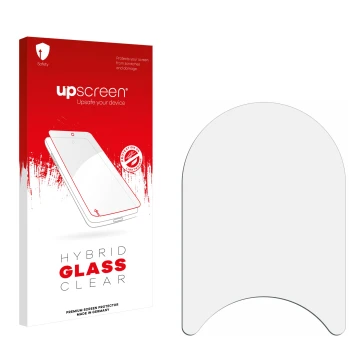 Front side of a product packaging with the brand logo upscreen. Next to it is the corresponding screen protector.