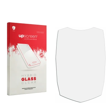 Front side of a product packaging with the brand logo upscreen. Next to it is the corresponding screen protector.