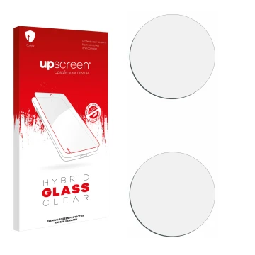 Front side of a product packaging with the brand logo upscreen. Next to it is the corresponding screen protector.