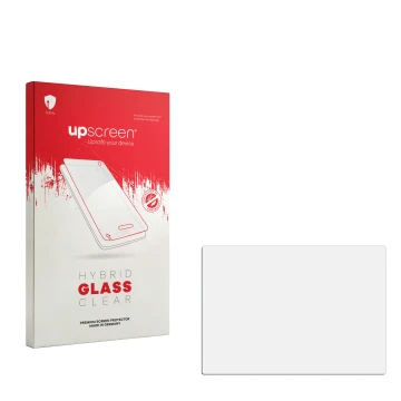 Front side of a product packaging with the brand logo upscreen. Next to it is the corresponding screen protector.