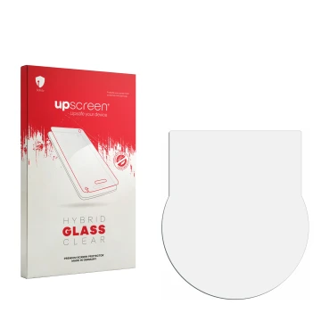Front side of a product packaging with the brand logo upscreen. Next to it is the corresponding screen protector.