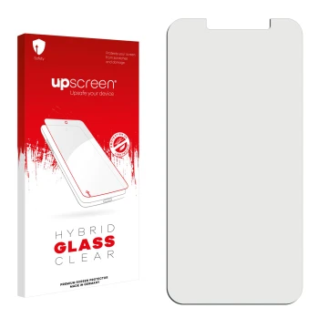 Front side of a product packaging with the brand logo upscreen. Next to it is the corresponding screen protector.