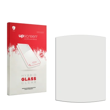 Front side of a product packaging with the brand logo upscreen. Next to it is the corresponding screen protector.
