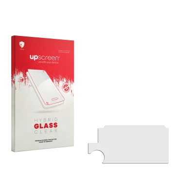 Front side of a product packaging with the brand logo upscreen. Next to it is the corresponding screen protector.