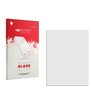 Front side of a product packaging with the brand logo upscreen. Next to it is the corresponding screen protector.