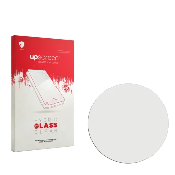 Front side of a product packaging with the brand logo upscreen. Next to it is the corresponding screen protector.