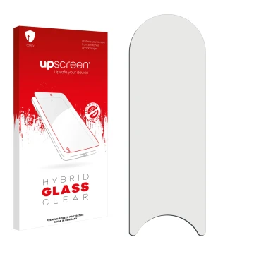 Front side of a product packaging with the brand logo upscreen. Next to it is the corresponding screen protector.