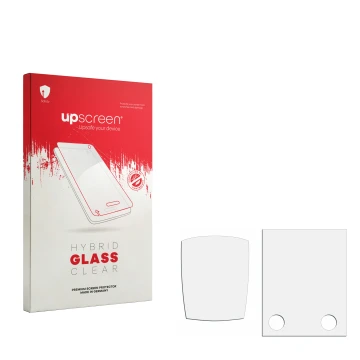 Front side of a product packaging with the brand logo upscreen. Next to it is the corresponding screen protector.