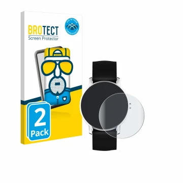 Front side of a product packaging with the brand logo BROTECT. Next to it is the device Nokia Activité Steel HR (36 mm) shown 