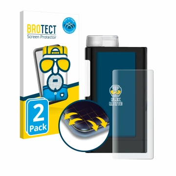 Front side of a product packaging with the brand logo BROTECT. Next to it is the device Mylife YpsoPump shown with the corresp