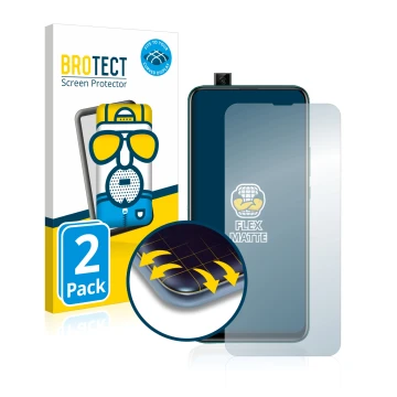 Front side of a product packaging with the brand logo BROTECT. Next to it is the device Huawei P smart Z shown with the corres