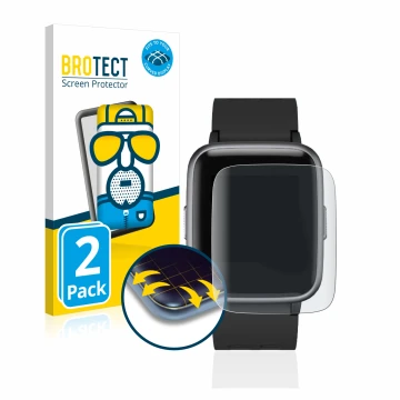 Front side of a product packaging with the brand logo BROTECT. Next to it is the device Letsfit Fitness Tracker 1.3