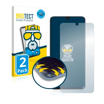 Front side of a product packaging with the brand logo BROTECT. Next to it is the device TCL 10 Pro shown with the correspondin