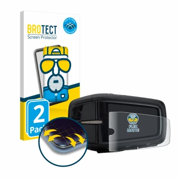 Front side of a product packaging with the brand logo BROTECT. Next to it is the device Yamaha LCD-A Display 2019 shown with t