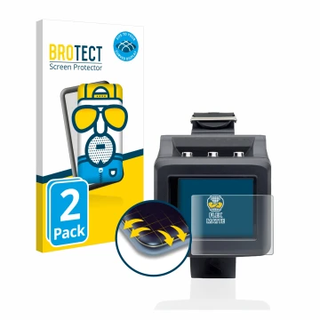 Front side of a product packaging with the brand logo BROTECT. Next to it is the device Uwatec Galileo G2 shown with the corre